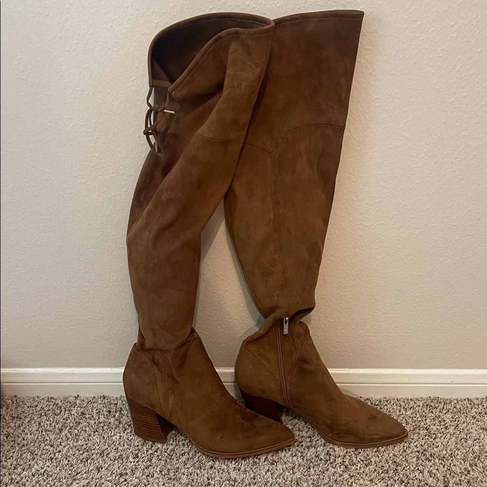 Brown Suede Over-the-Knee Boots